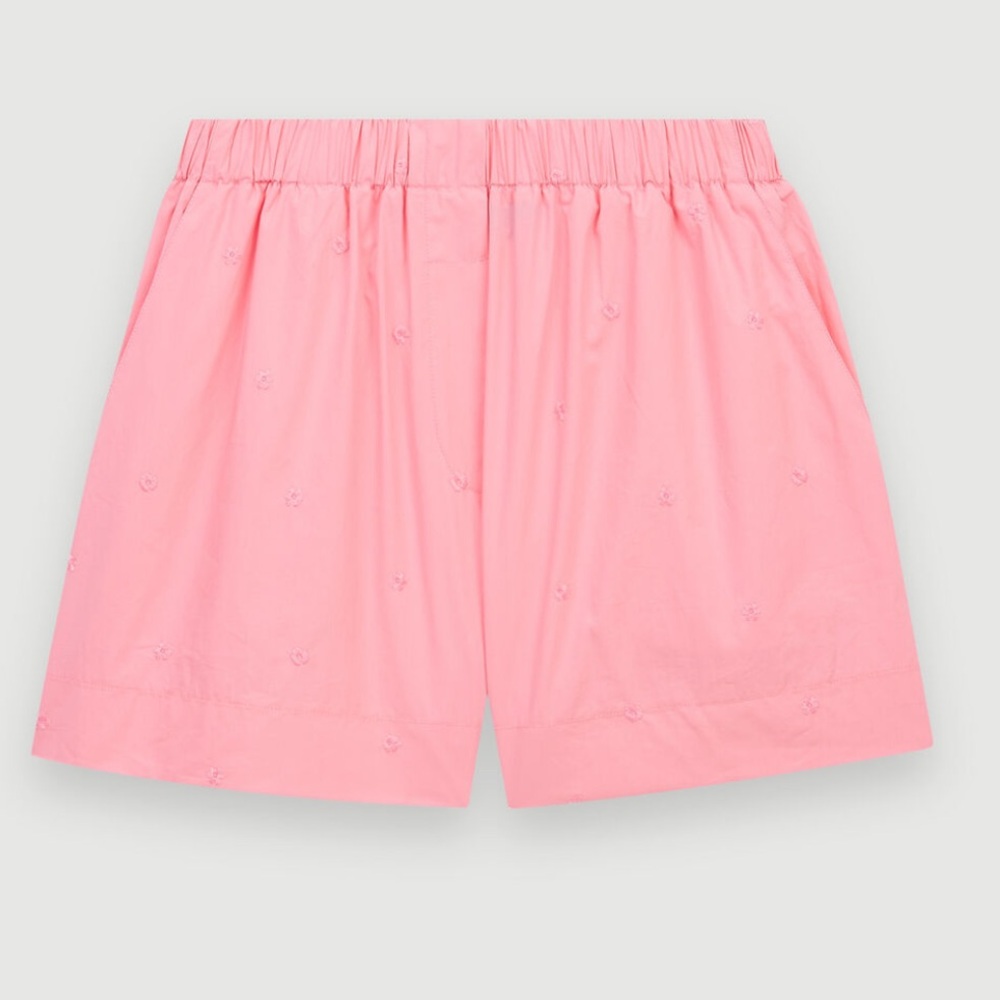 Maje Embroidered Poplin Shorts